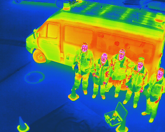 Thermalfoto für ein Gruppenbild
